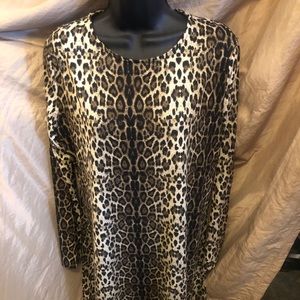 Long sleeve leopard print dress